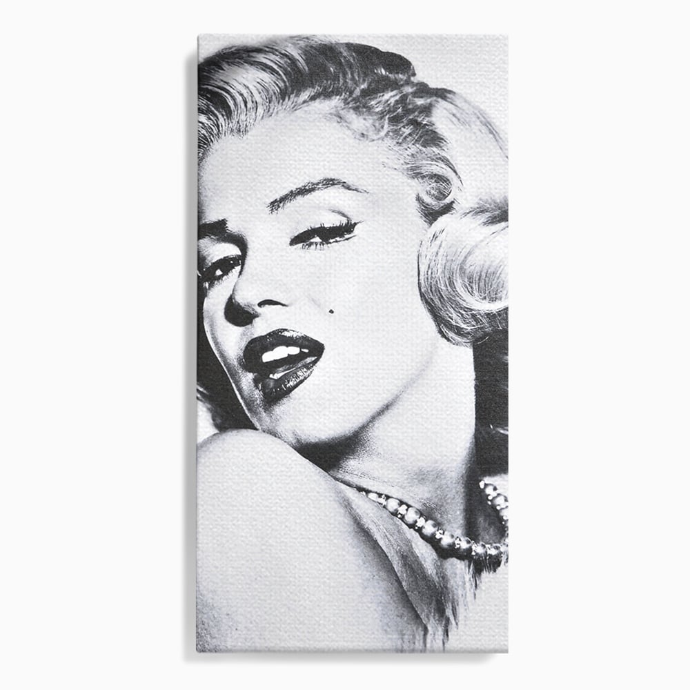 Tablou canvas cu tablou canvas cu marilyn monroe alb negru, fara rama, pe sasiu de lemn